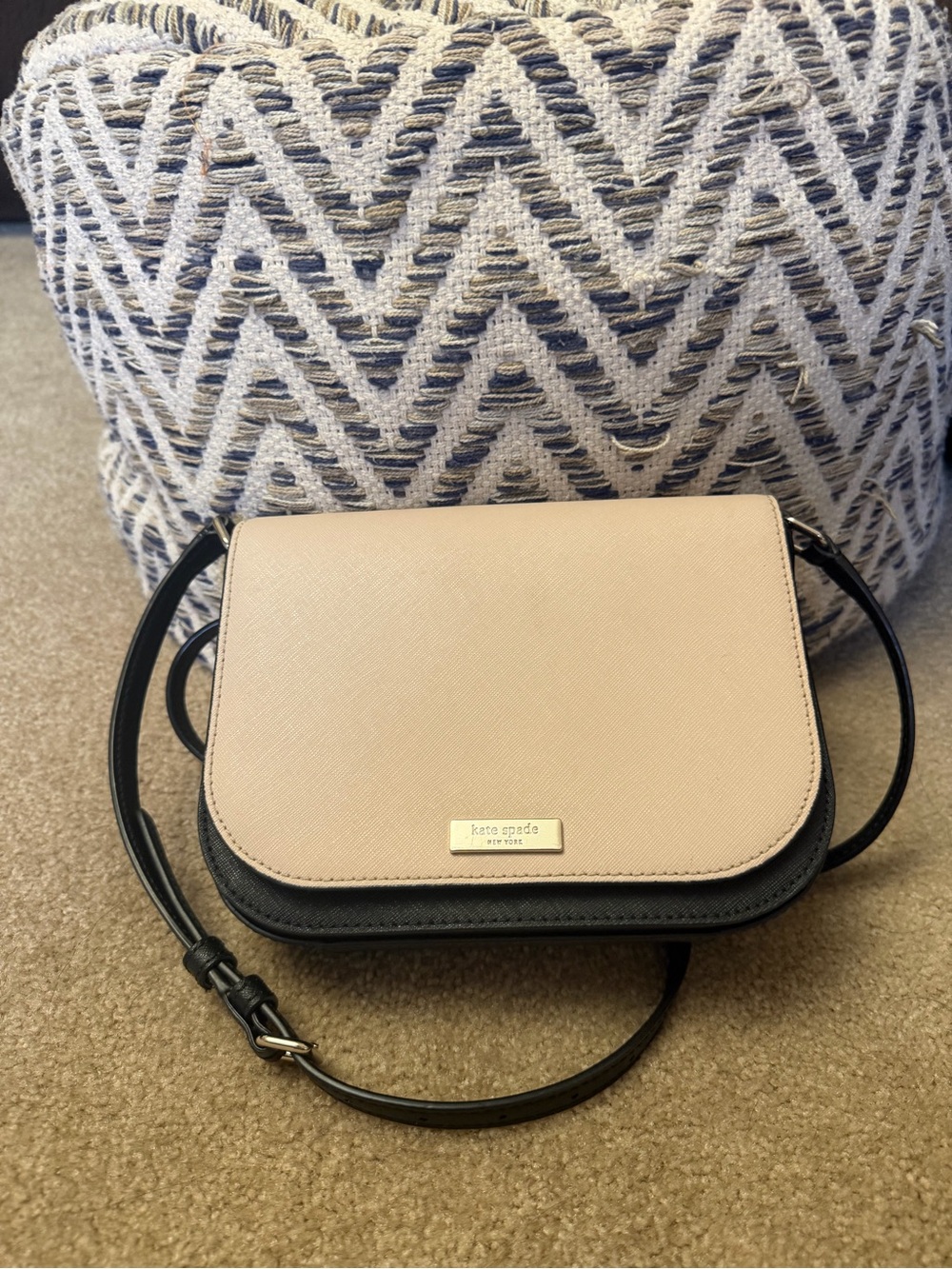 kate spade Two-Tone Pink and Black Crossbody Saddle Bag